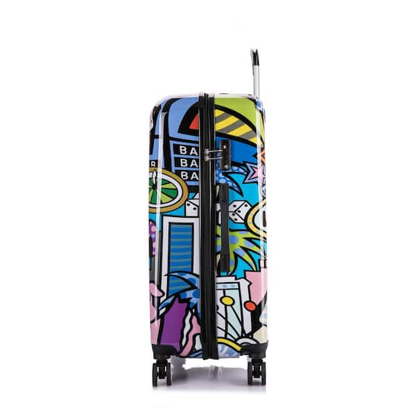  InUSA Las Vegas Print Luggage with Spinner Wheels, Durable  Lightweight Hardside Suitcase, Travel Bag with Handle and Trolley, 28-Inch Large Checked luggage