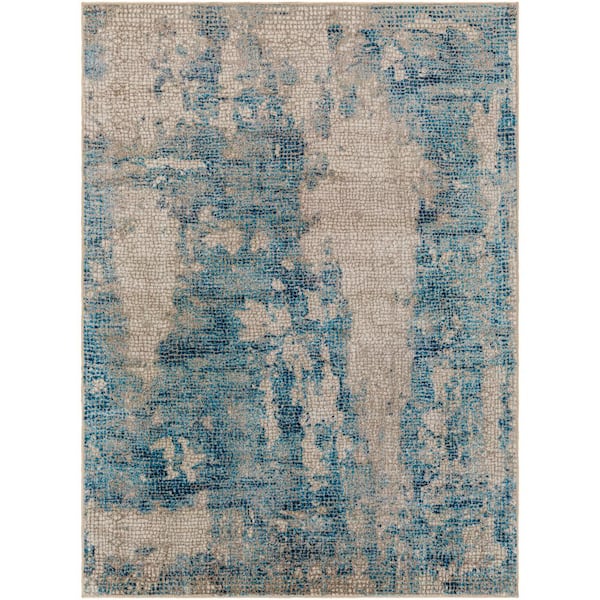 Livabliss Jefforson Aqua/Multicolor Modern 8 ft. x 11 ft. Indoor Area Rug