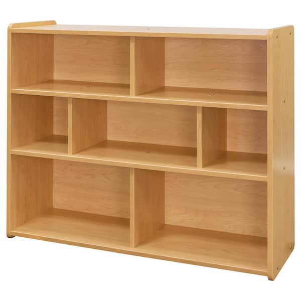 TOT MATE 46 in. W x 37.5 in. H, Laminate School Age 3 Level 7-Compartment Kids Storage Shelf, Maple