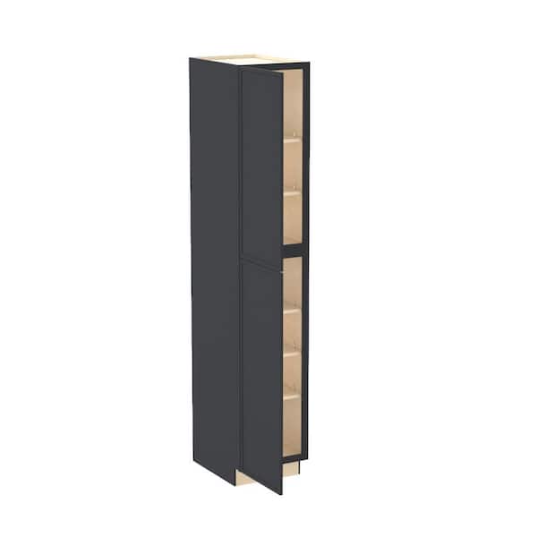 Franklin 18 in. W x 24 in. D x 96 in. H Assembled Plywood Pantry Kitchen Cabinet in Valiant Onyx with Soft Close LH