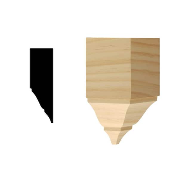 DM ICCB358 3-5/8 in. x 3-5/8 in. x 7-1/2 in. Solid Pine Miterless Inside Corner Block for Crown Molding