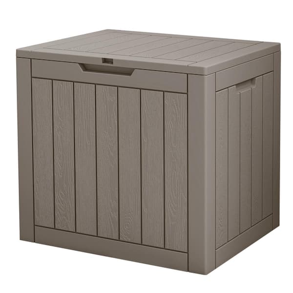 Patiowell 31 Gal. Outdoor Storage Plastic Resin Deck Box in Brown
