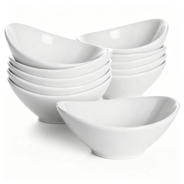 5 in. 6 oz. White Porcelain Small Serving Bowl, Ice Cream, Snack, Dipping, Side Dishe, Microwave and Dishwasher Safe