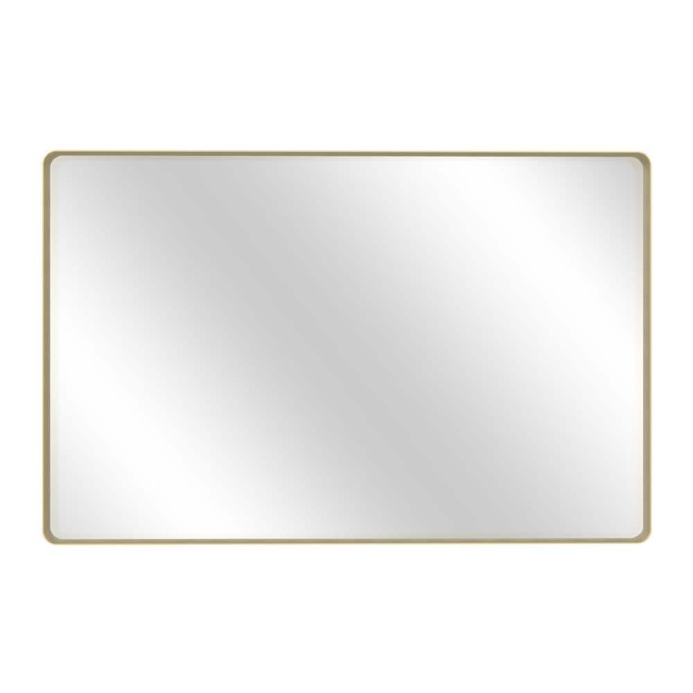 55 in. W x 30 in. H Rectangular Framed Wall-Mounted Bathroom Vanity Mirror in Tempered Glass price history on PriceWatchPro