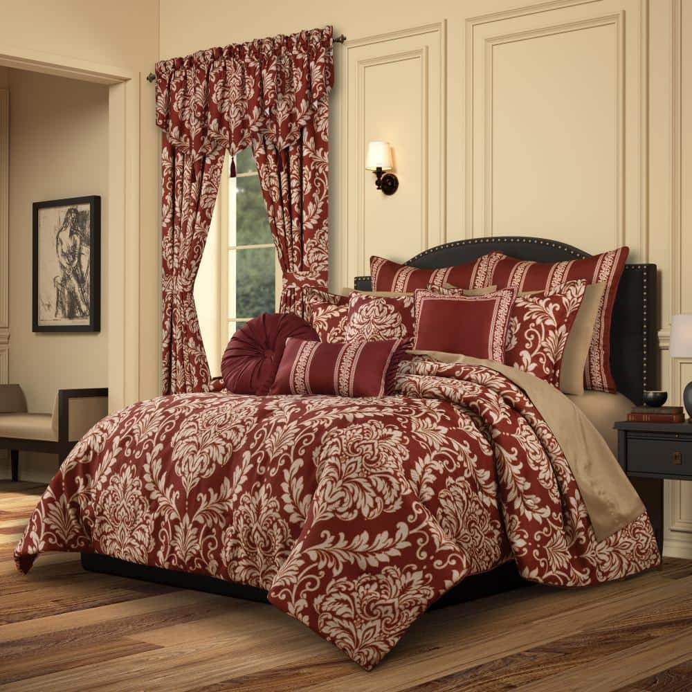 Lazia Red Polyester Full/Queen 3-Piece Comforter Set