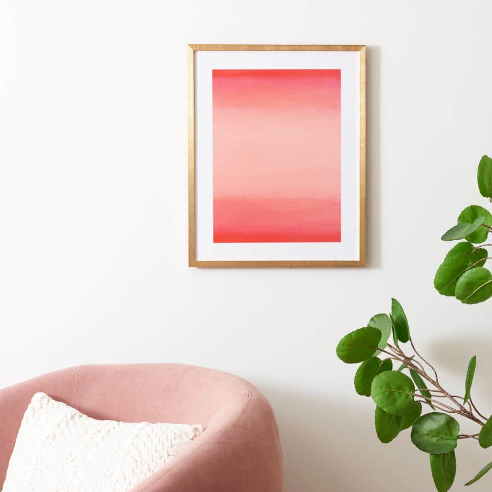 Legally Pink 16" x 20" Framed Abstract Wall Art in Hot Pink and Blush