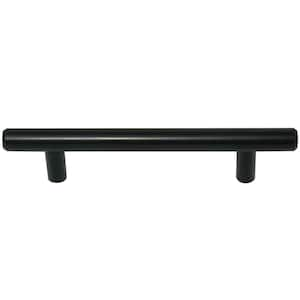 Melrose 4 in. Center to Center Matte Black Cylindrical Bar Drawer Pulls (10-Pack)