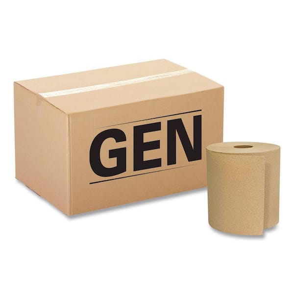 GEN Hardwound Towels Brown 1-Ply Brown 800ft (6 Rolls per Carton