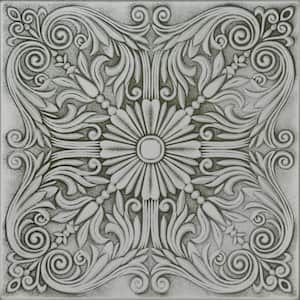 Spanish Silver Moss Gray 1.6 ft. x 1.6 ft. Decorative Foam Glue Up Ceiling Tile (259.2 sq. ft. /case)