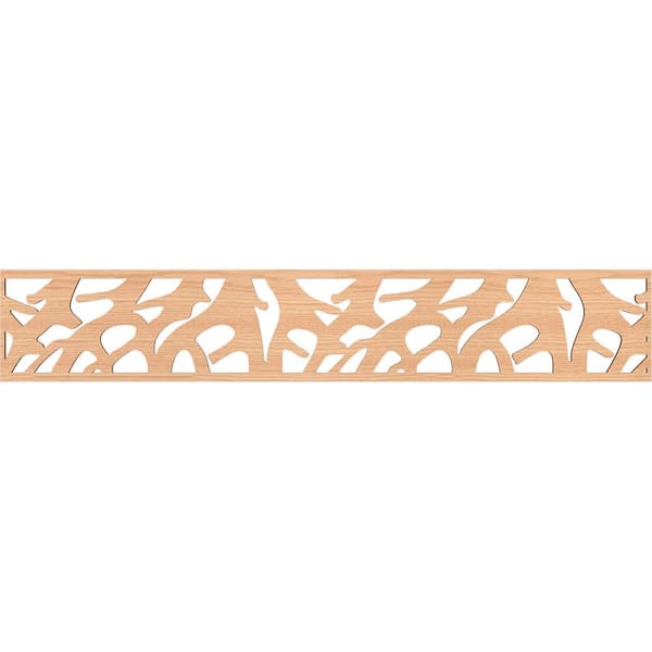 Ekena Millwork Manton Fretwork 0.25 in. D x 46.625 in. W x 8 in. L Hickory Wood Panel Moulding