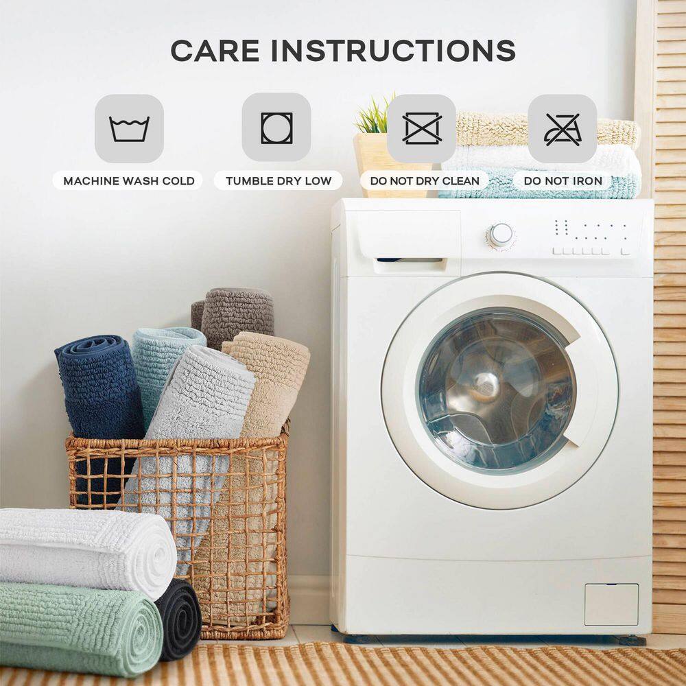 Gray Cotton Tufted Reversible Bath Rug Set