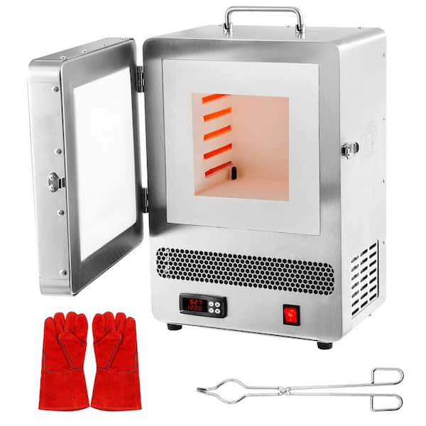 Electric Kiln, 1500W Melting Furnace, Max Temp 2192℉/1200℃, Stainless Steel for Wax Casting, Metal Clay DIY, Pottery