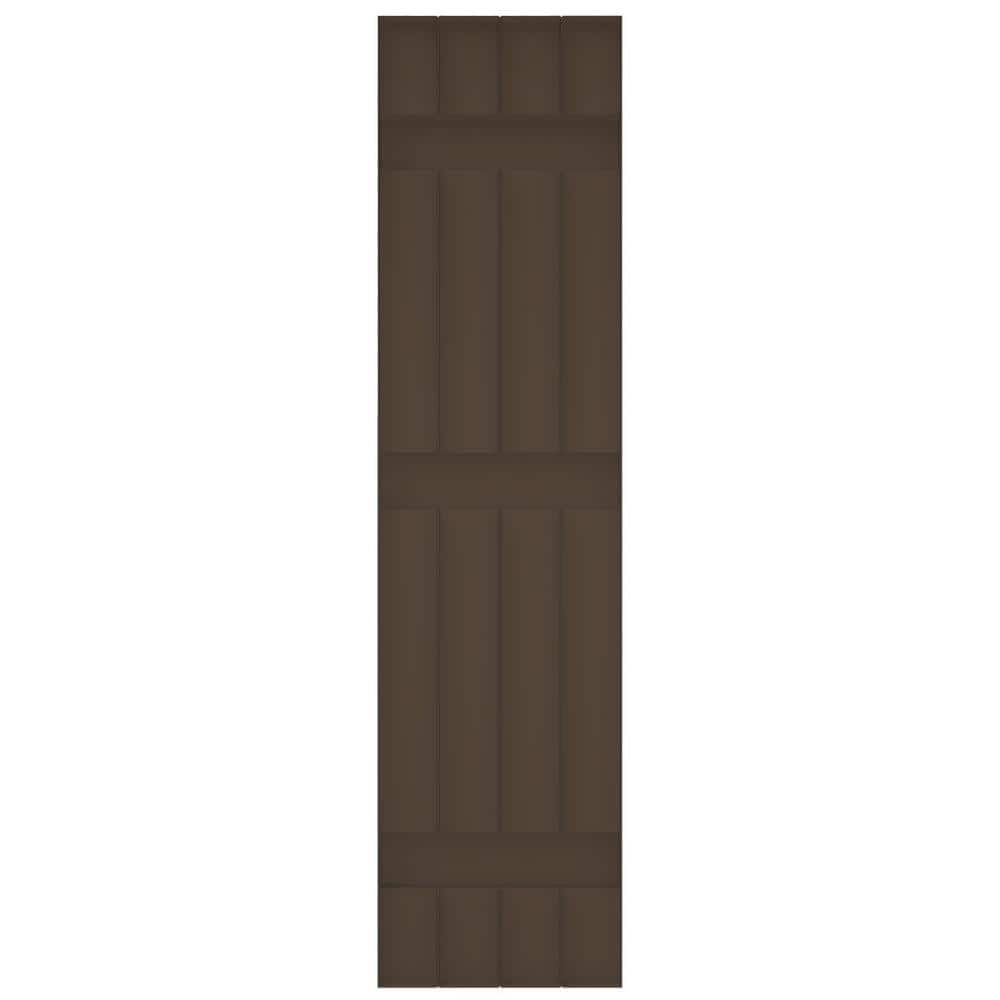 French Roast Vinyl Board and Batten Decorative Shutters, 14" x 63"