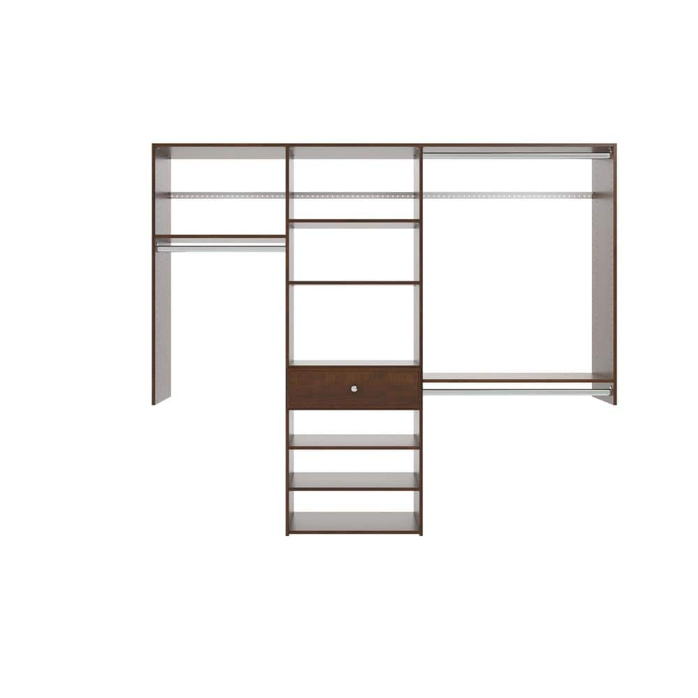 Closet Evolution 14 in. D x 84 in. W x 72 in. H Espresso Perfect Fit Wood Closet Kit