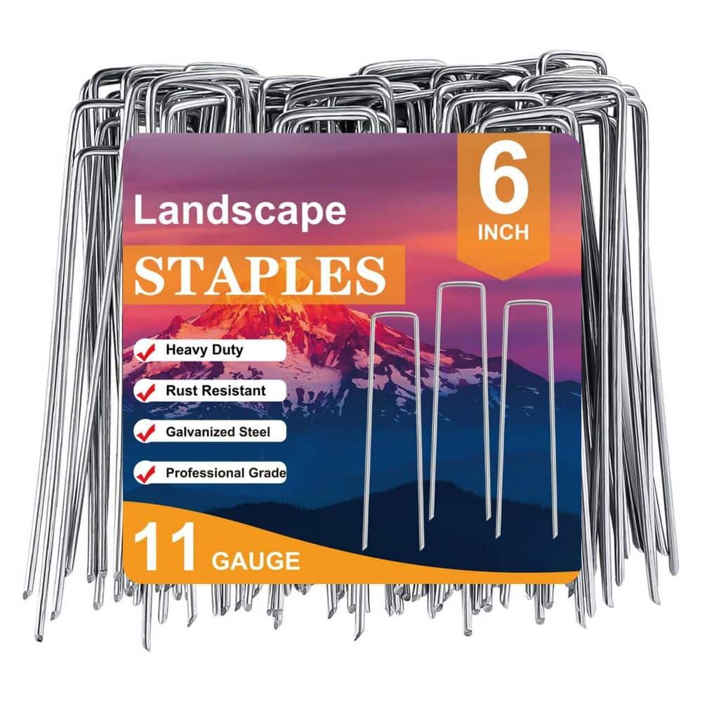 120 Pack 6 in. Galvanized Landscape Staples Plant Cover Stakes 11 Gauge Lawn Staples Fence Stakes Ground Stakes price history on PriceWatchPro