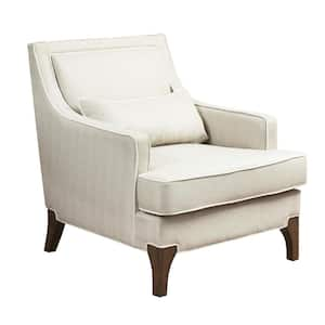 Collin Cream/Dark Brown Arm Chair