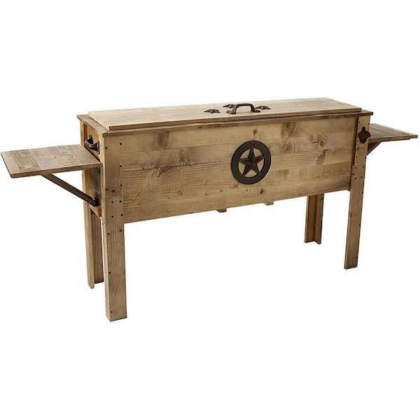 BACKYARD EXPRESSIONS PATIO · HOME · GARDEN Backyard Expressions 87 Qt. Wooden Patio Cooler w/Side Shelves