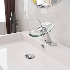 Waterfall Single Hole Single-Handle Bathroom Faucet Sink Vanity in Polished Chrome