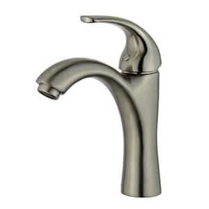 Seville Single Hole Single-Handle Bathroom Faucet with Overflow Drain in Brushed Nickel
