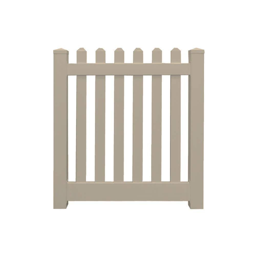 Plymouth 5 ft. W x 4 ft. H Khaki Vinyl Picket Fence Gate Kit Includes Gate Hardware price history on PriceWatchPro
