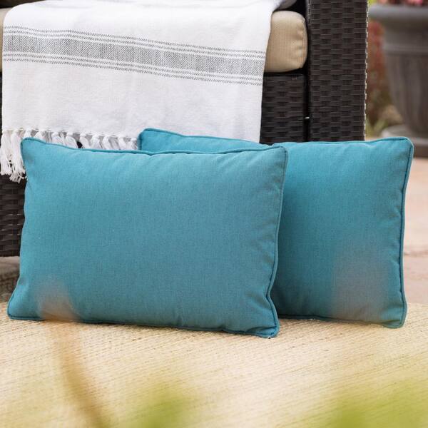 Teal Lumbar Pillow for Back Support, Green & Blue Decorative Pillow for  Bed, Large Couch Pillows Set, Accent Sofa Cushion or Outdoor Lumbar 