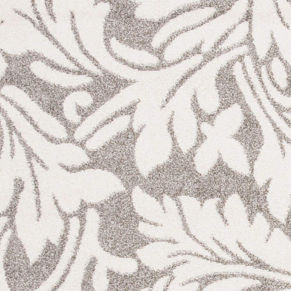 Elegant Floral Gray Synthetic 4' x 6' Reversible Area Rug