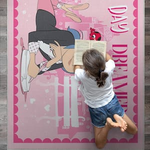Miraculous Ladybug Day Dreamer Pink 5 ft. x 7 ft. Area Rug
