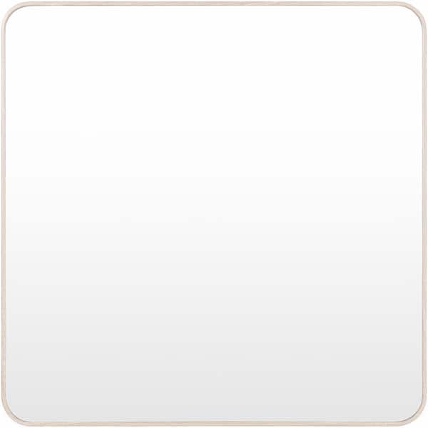 Livabliss Aranya Modern Accent Mirror, Brown, 32 in. H x 32 in. W x 1 in. D