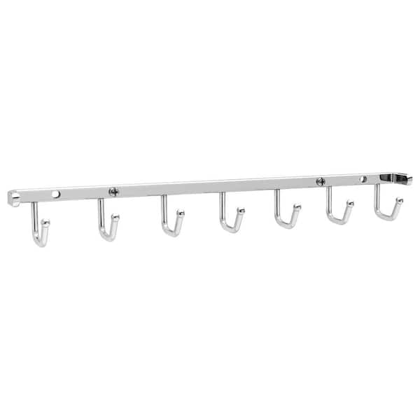 Rev-A-Shelf Sidelines 1.47 in. W x 13.46 in. D Chrome Steel Wall Mount 7-Hook Belt Rack for Custom Closet Systems