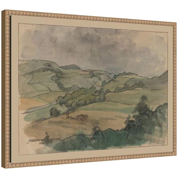 Sylvie "Landscape I Puy de Dome Jules Chadel" by Nostalgia Prints Landscape Framed Canvas Art Print 18 in. x 24 in.