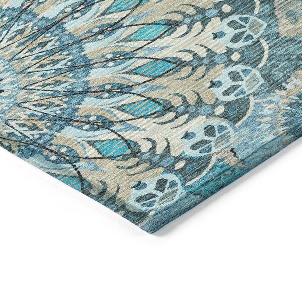 Chantille Machine Washable Indoor/Outdoor Abstract ACN2335 Teal 2 ft. x 3 ft. Accent Rug