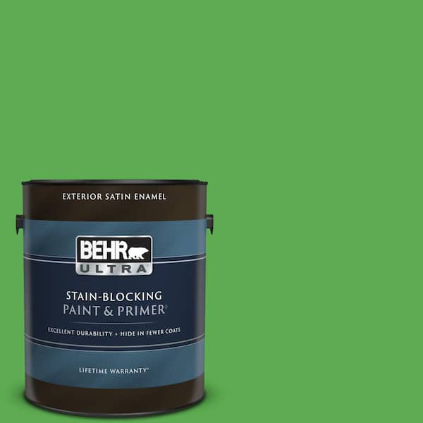 BEHR ULTRA 1 gal. #440B-6 Barnyard Grass Satin Enamel Exterior Paint & Primer