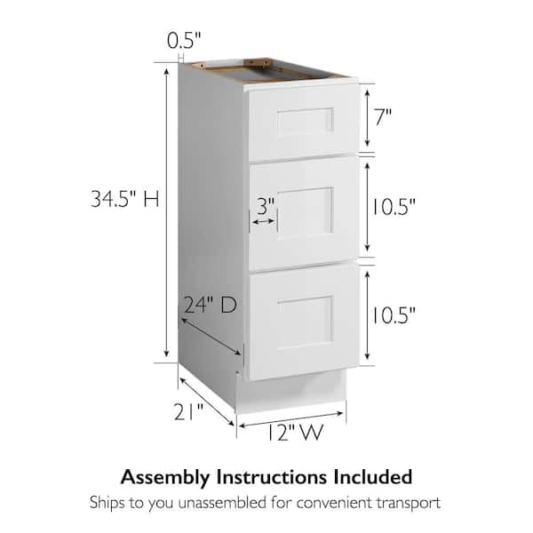Design House Brookings Plywood Ready to Assemble Shaker 9x34.5x24 in. 1-Door 1-Drawer Base Kitchen Cabinet in White