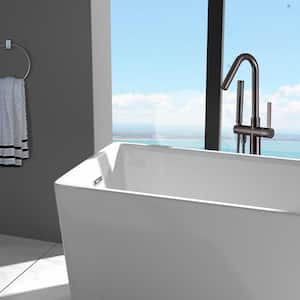 Single-Handle Freestanding Bathtub Faucet Filter with Handheld Shower in Oil Rubbed Bronze