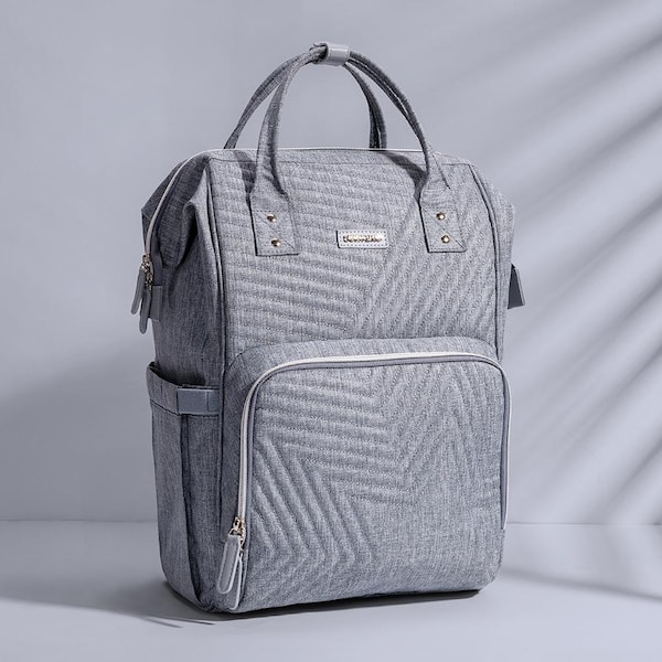 Modrn Diaper Bag Convertible Backpack Grey Gray