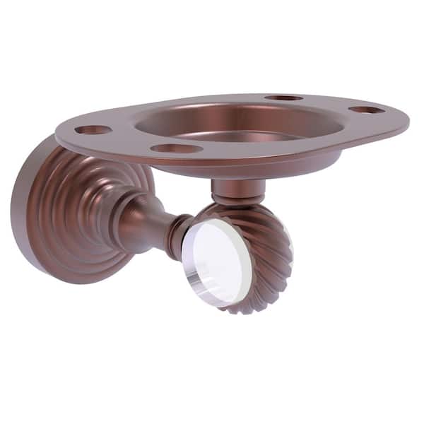Allied Brass Pacific Grove Collection Tumbler and Toothbrush Holder with Twisted Accents in Antique Copper