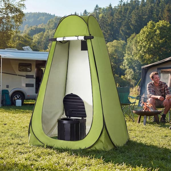 Non-Electric Waterless Toilet Kit with 330 lbs. Capacity, Outdoor Travel Potty, Folding Camping Toilet and Privacy Tent