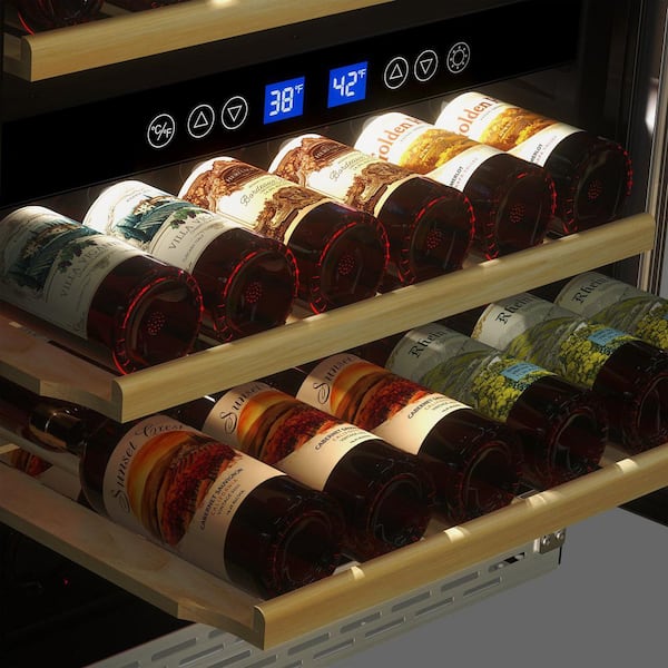 TCL Dual Zone 46-Wine Bottles Stainless Look Wine Cooler TRW46B8AS