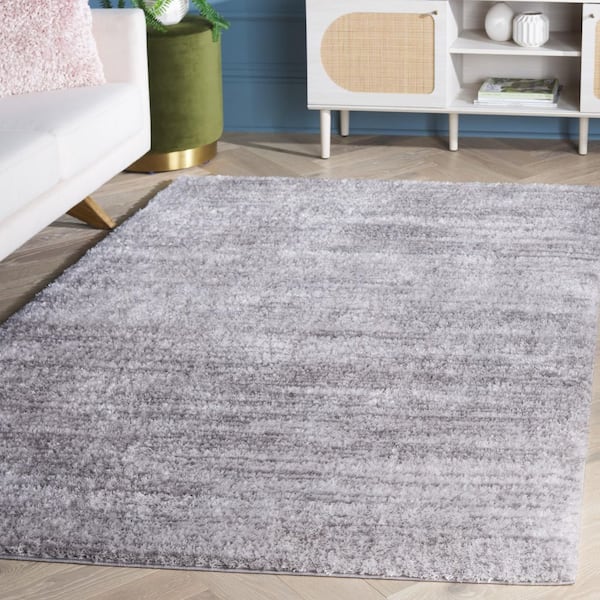 Tahoe Shag 7 ft. x 7 ft. Gray/Dark Gray Distressed Solid square Area Rug
