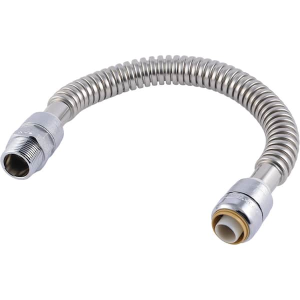 SharkBite 3/4 in. Push-to-Connect x 3/4 in. MIP x 18 in. Corrugated Stainless Steel Tankless Water Heater Connector