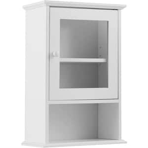 14 in. W x 7 in. D x 20 in. H White Adjustable Hanging Bathroom Storage Wall Cabinet