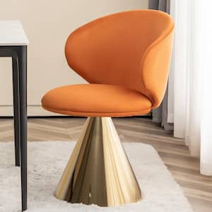 Apollo Orange Fabric Swivel Chair with Metal Base