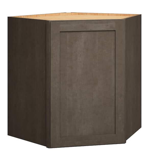 QuickShip Cottage 24 in. W x 24 in. D x 30 in. H Assembled Plywood Shaker Corner Diagonal Wall Cabinet in Fieldstone