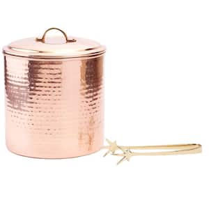 3 qt. Hammered Decor Copper Ice Bucket with Liner and Tongs
