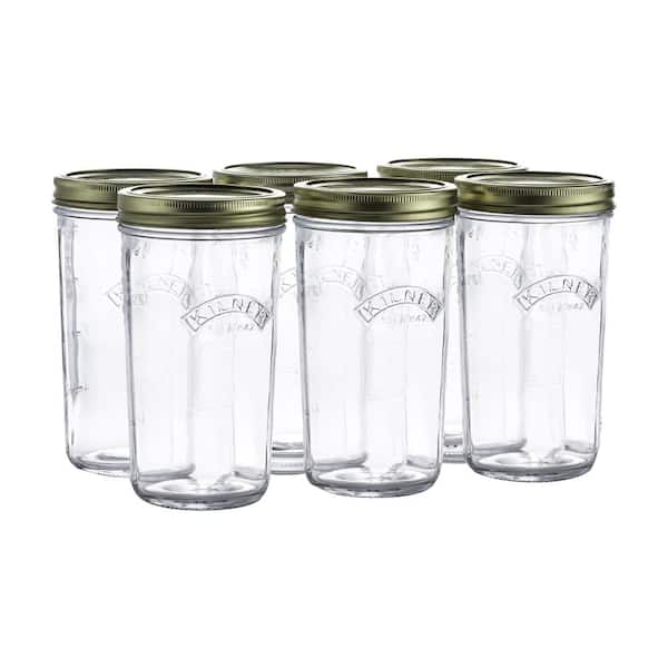 KILNER Canning Glass Wide Mouth Canning Jar 34 oz. - (Set of 6)