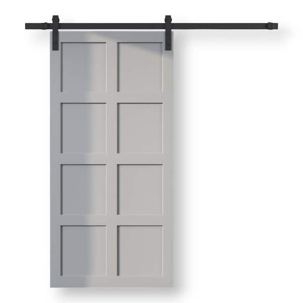 Urban Woodcraft 40-in x 83-in Painted Espresso K-frame Prefinished Pine MDF Single Barn Door (Hardware Included)