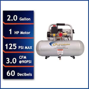 Industrial 2-Gal. 1 HP Ultra Quiet Oil-Free and Lightweight Electric Air Compressor