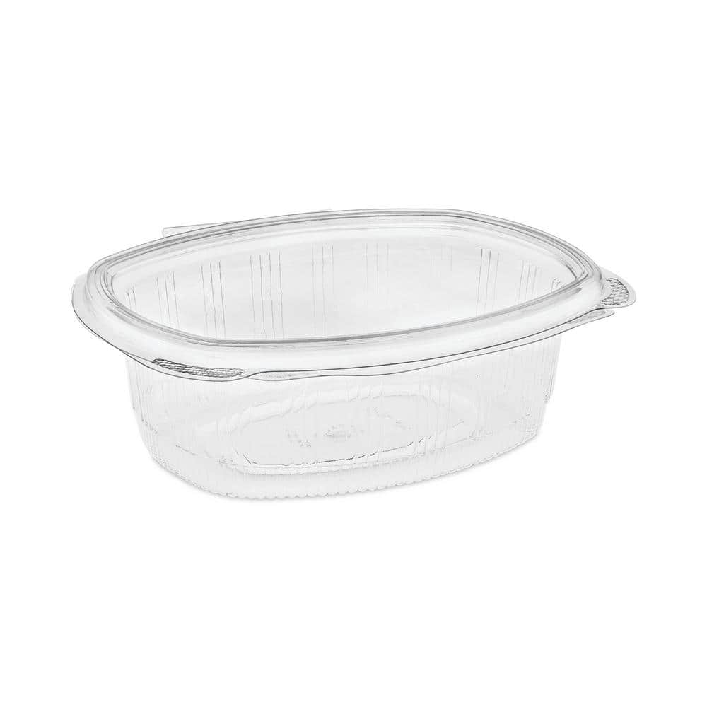 MT Products 16 oz Clear PET Plastic Salad Container with Lid