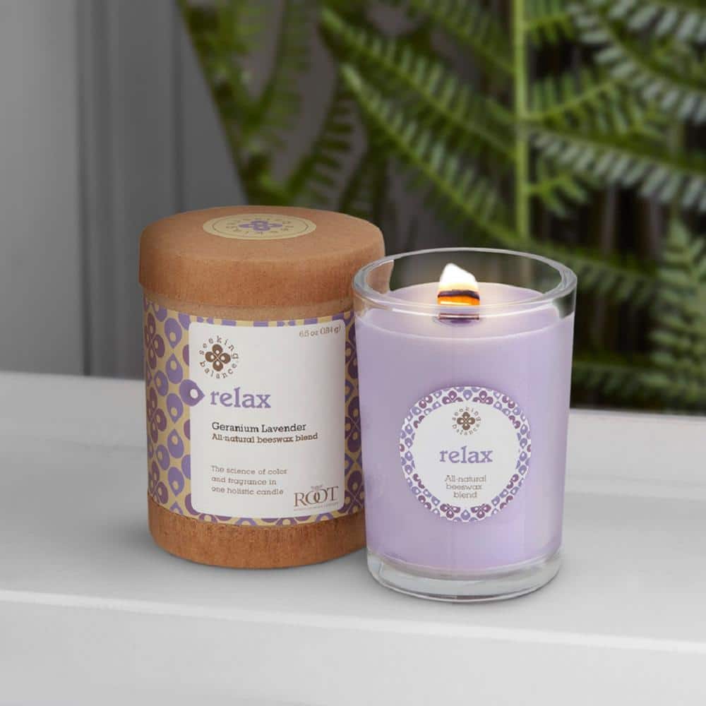Lavender Geranium Scented Beeswax Soy Jar Candle