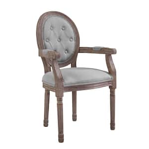Arise Vintage Light Gray French Upholstered Fabric Dining Armchair